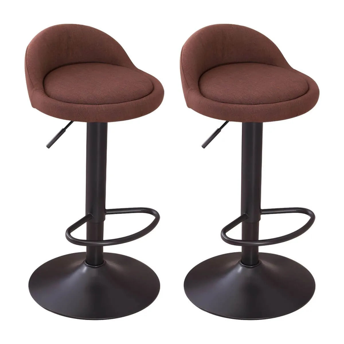 Adjustable Swivel Bar Stool with Sculpted Back, Footrest and Pedestal Base