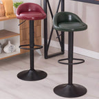 Adjustable Swivel Bar Stool with Sculpted Back, Footrest and Pedestal Base