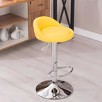 Adjustable Swivel Bar Stool with Sculpted Back, Footrest and Pedestal Base