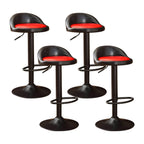 Adjustable Swivel Bar Stool with Sculpted Back, Footrest and Pedestal Base