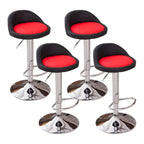 Adjustable Swivel Bar Stool with Sculpted Back, Footrest and Pedestal Base