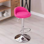 Adjustable Swivel Bar Stool with Sculpted Back, Footrest and Pedestal Base