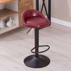 Adjustable Swivel Bar Stool with Sculpted Back, Footrest and Pedestal Base