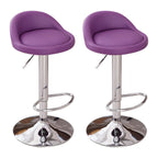 Adjustable Swivel Bar Stool with Sculpted Back, Footrest and Pedestal Base