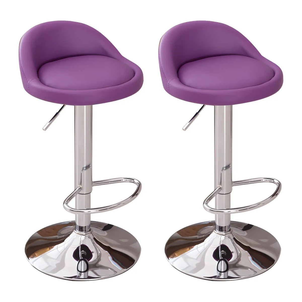 Adjustable Swivel Bar Stool with Sculpted Back, Footrest and Pedestal Base