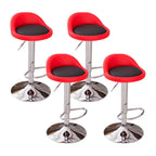 Adjustable Swivel Bar Stool with Sculpted Back, Footrest and Pedestal Base