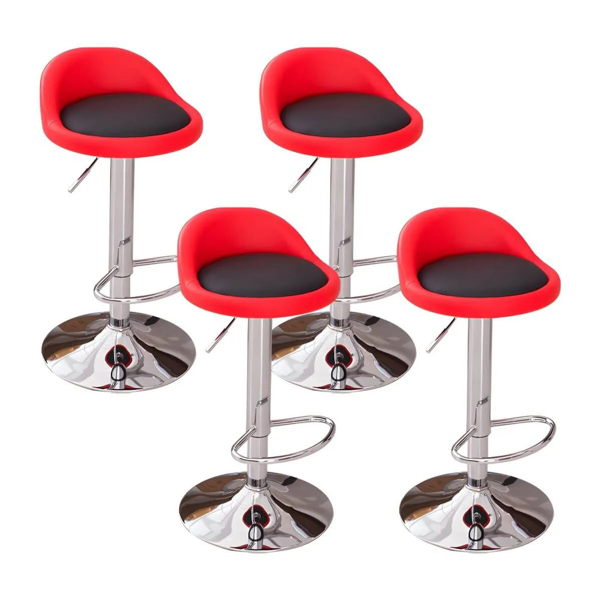 Adjustable Swivel Bar Stool with Sculpted Back, Footrest and Pedestal Base