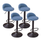 Adjustable Swivel Bar Stool with Sculpted Back, Footrest and Pedestal Base