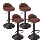 Adjustable Swivel Bar Stool with Sculpted Back, Footrest and Pedestal Base