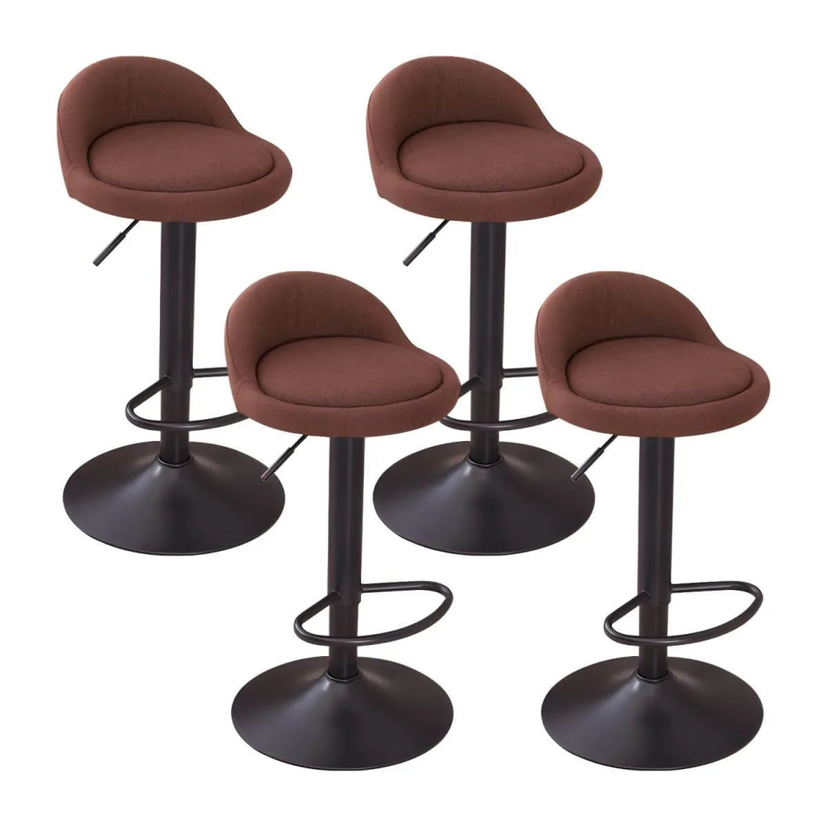 Adjustable Swivel Bar Stool with Sculpted Back, Footrest and Pedestal Base