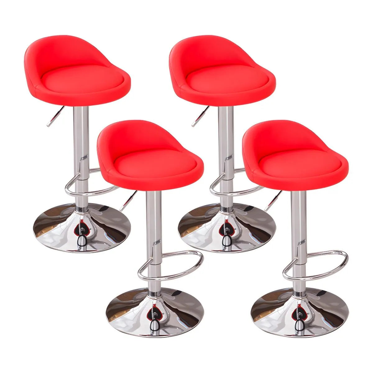 Adjustable Swivel Bar Stool with Sculpted Back, Footrest and Pedestal Base