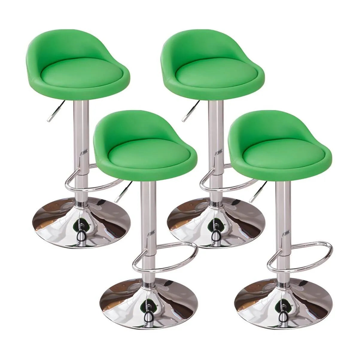 Adjustable Swivel Bar Stool with Sculpted Back, Footrest and Pedestal Base