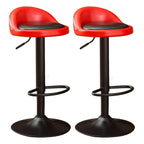 Adjustable Swivel Bar Stool with Sculpted Back, Footrest and Pedestal Base