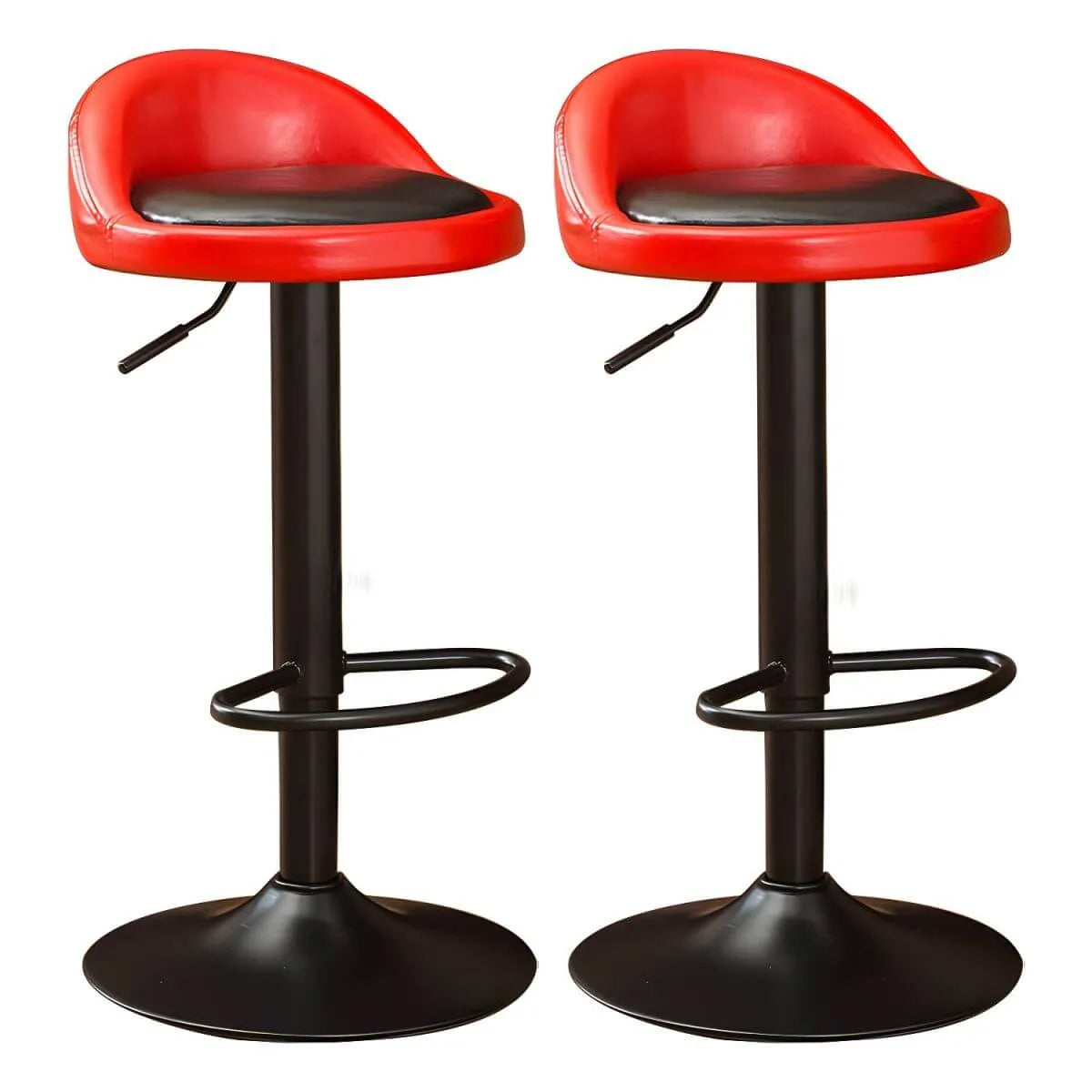 Adjustable Swivel Bar Stool with Sculpted Back, Footrest and Pedestal Base