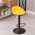 Adjustable Swivel Bar Stool with Sculpted Back, Footrest and Pedestal Base