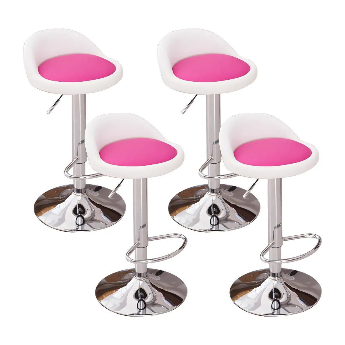 Adjustable Swivel Bar Stool with Sculpted Back, Footrest and Pedestal Base
