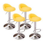 Adjustable Swivel Bar Stool with Sculpted Back, Footrest and Pedestal Base