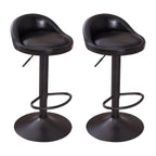 Adjustable Swivel Bar Stool with Sculpted Back, Footrest and Pedestal Base