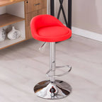 Adjustable Swivel Bar Stool with Sculpted Back, Footrest and Pedestal Base