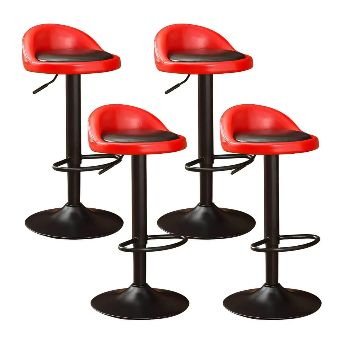 Adjustable Swivel Bar Stool with Sculpted Back, Footrest and Pedestal Base