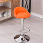 Adjustable Swivel Bar Stool with Sculpted Back, Footrest and Pedestal Base