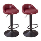 Adjustable Swivel Bar Stool with Sculpted Back, Footrest and Pedestal Base