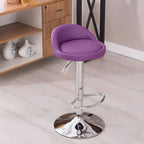 Adjustable Swivel Bar Stool with Sculpted Back, Footrest and Pedestal Base