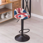 Adjustable Swivel Bar Stool with Sculpted Back, Footrest and Pedestal Base