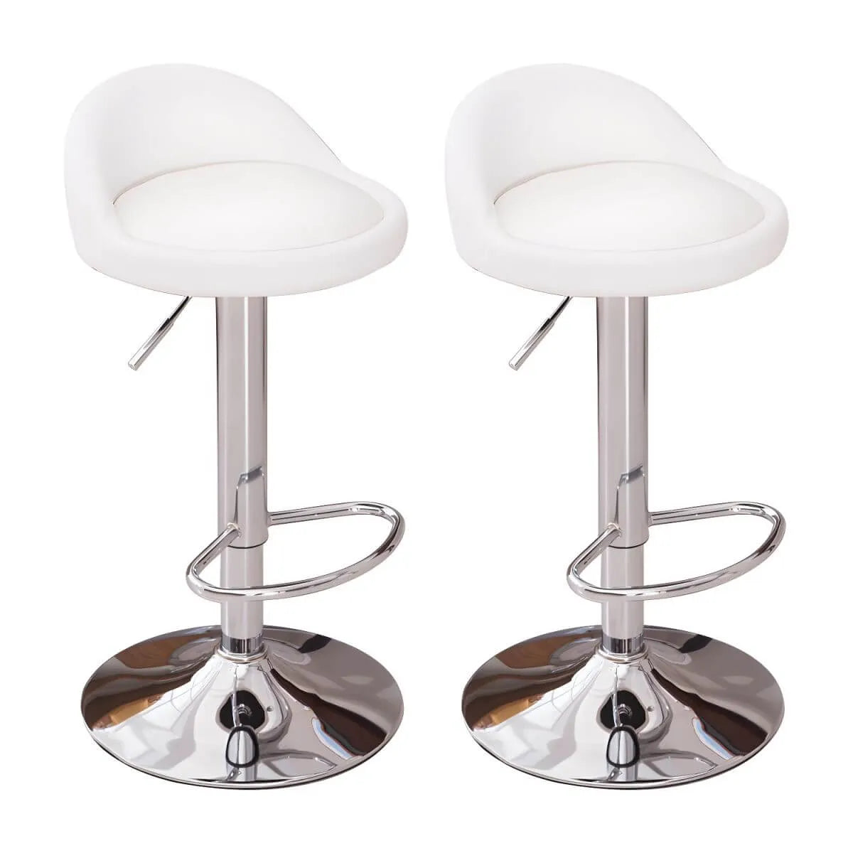 Adjustable Swivel Bar Stool with Sculpted Back, Footrest and Pedestal Base