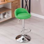 Adjustable Swivel Bar Stool with Sculpted Back, Footrest and Pedestal Base