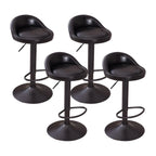 Adjustable Swivel Bar Stool with Sculpted Back, Footrest and Pedestal Base