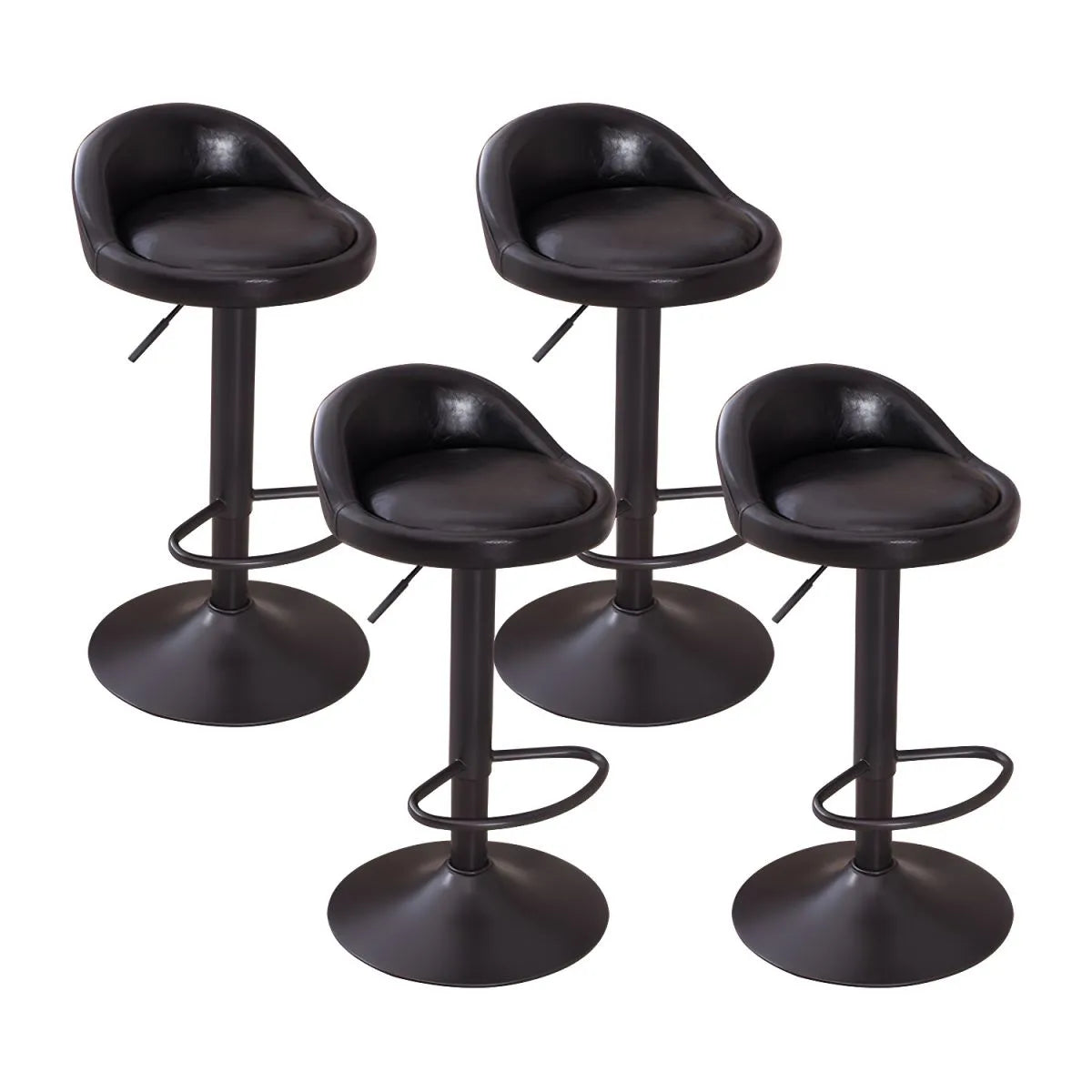 Adjustable Swivel Bar Stool with Sculpted Back, Footrest and Pedestal Base