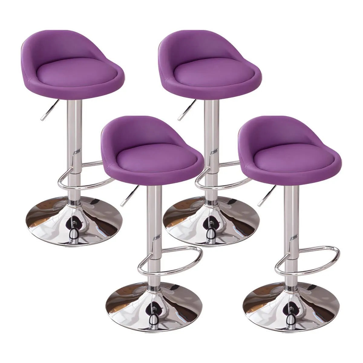 Adjustable Swivel Bar Stool with Sculpted Back, Footrest and Pedestal Base