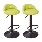 Adjustable Swivel Bar Stool with Sculpted Back, Footrest and Pedestal Base