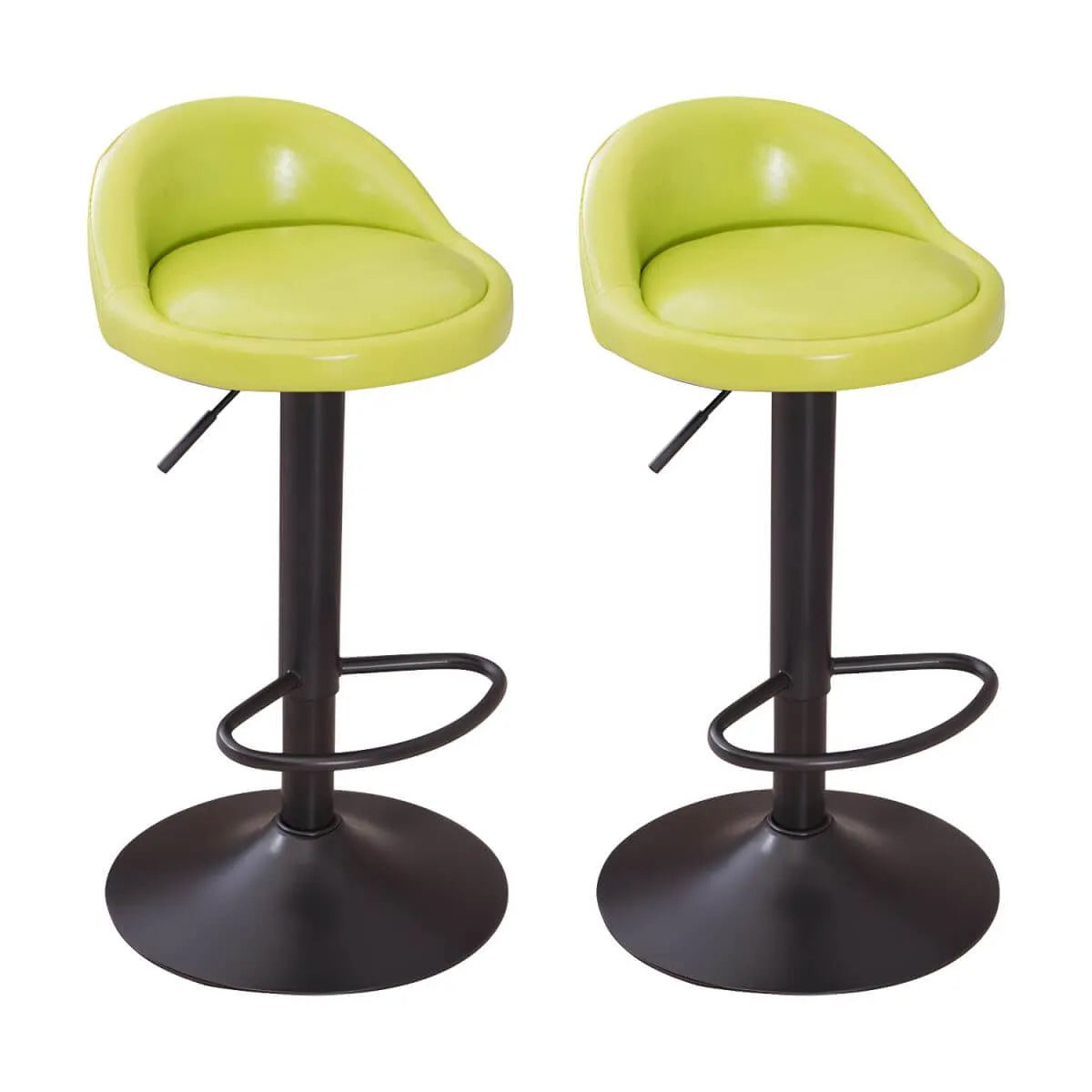 Adjustable Swivel Bar Stool with Sculpted Back, Footrest and Pedestal Base