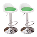Adjustable Swivel Bar Stool with Sculpted Back, Footrest and Pedestal Base
