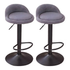 Adjustable Swivel Bar Stool with Sculpted Back, Footrest and Pedestal Base