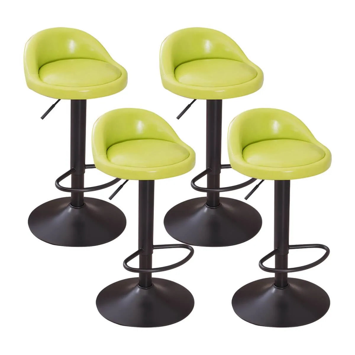 Adjustable Swivel Bar Stool with Sculpted Back, Footrest and Pedestal Base