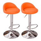 Adjustable Swivel Bar Stool with Sculpted Back, Footrest and Pedestal Base