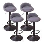 Adjustable Swivel Bar Stool with Sculpted Back, Footrest and Pedestal Base
