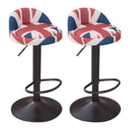 Adjustable Swivel Bar Stool with Sculpted Back, Footrest and Pedestal Base