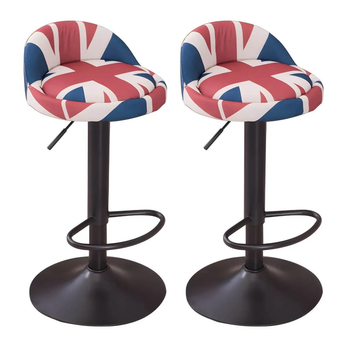 Adjustable Swivel Bar Stool with Sculpted Back, Footrest and Pedestal Base
