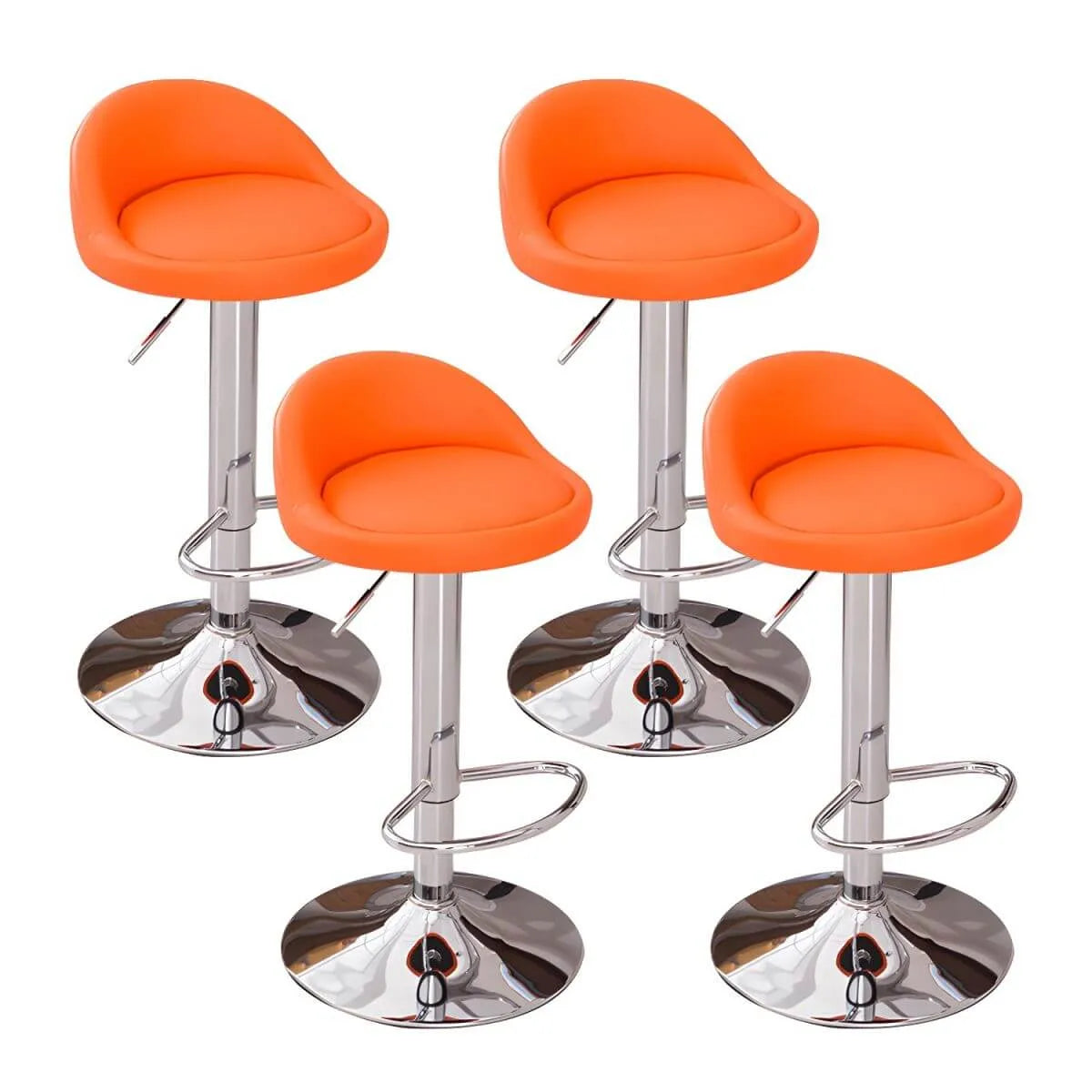 Adjustable Swivel Bar Stool with Sculpted Back, Footrest and Pedestal Base