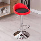 Adjustable Swivel Bar Stool with Sculpted Back, Footrest and Pedestal Base
