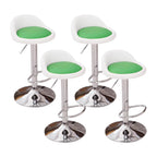 Adjustable Swivel Bar Stool with Sculpted Back, Footrest and Pedestal Base