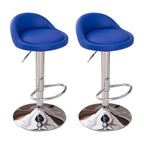 Adjustable Swivel Bar Stool with Sculpted Back, Footrest and Pedestal Base
