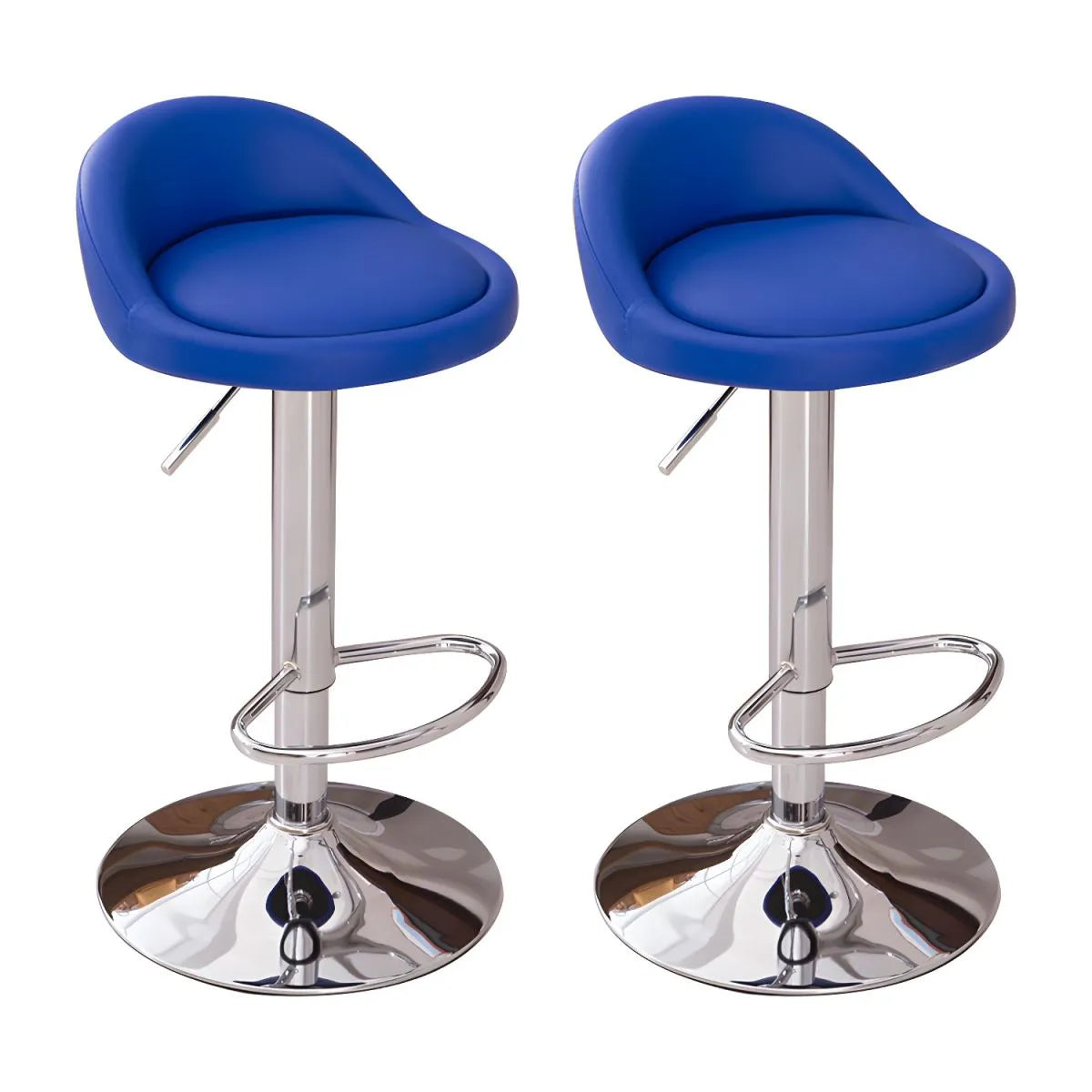 Adjustable Swivel Bar Stool with Sculpted Back, Footrest and Pedestal Base