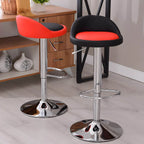 Adjustable Swivel Bar Stool with Sculpted Back, Footrest and Pedestal Base Main Product Image