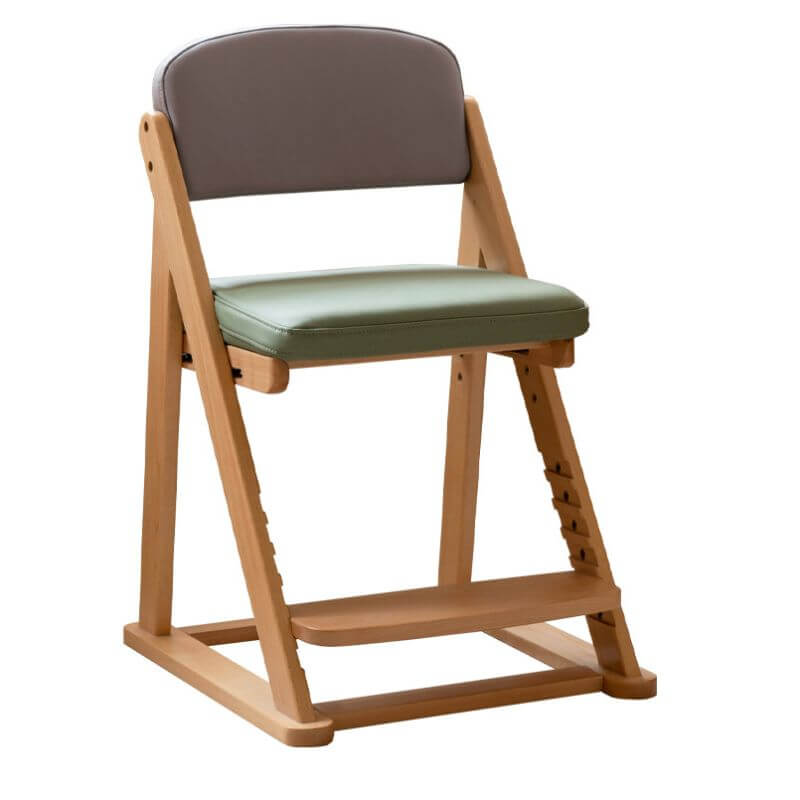Adjustable Upholstered Armless Kids Chair with Solid Wood Frame