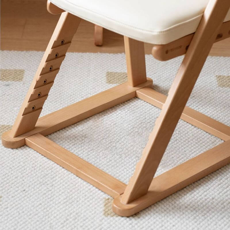 Adjustable Upholstered Armless Kids Chair with Solid Wood Frame